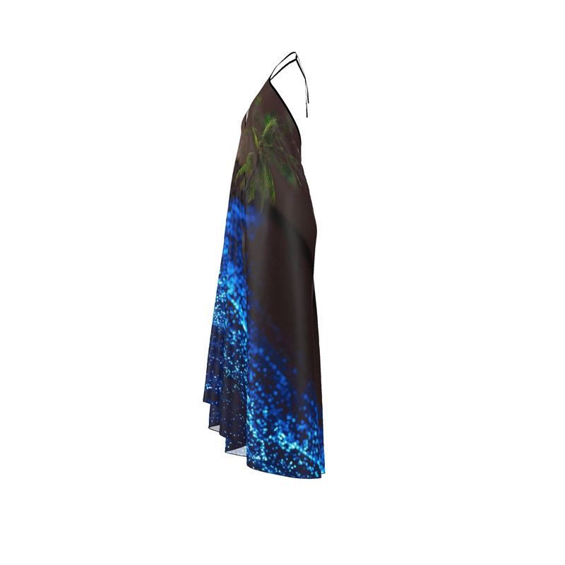 Dream Beach” Silk Halter Dress - 100% Silk