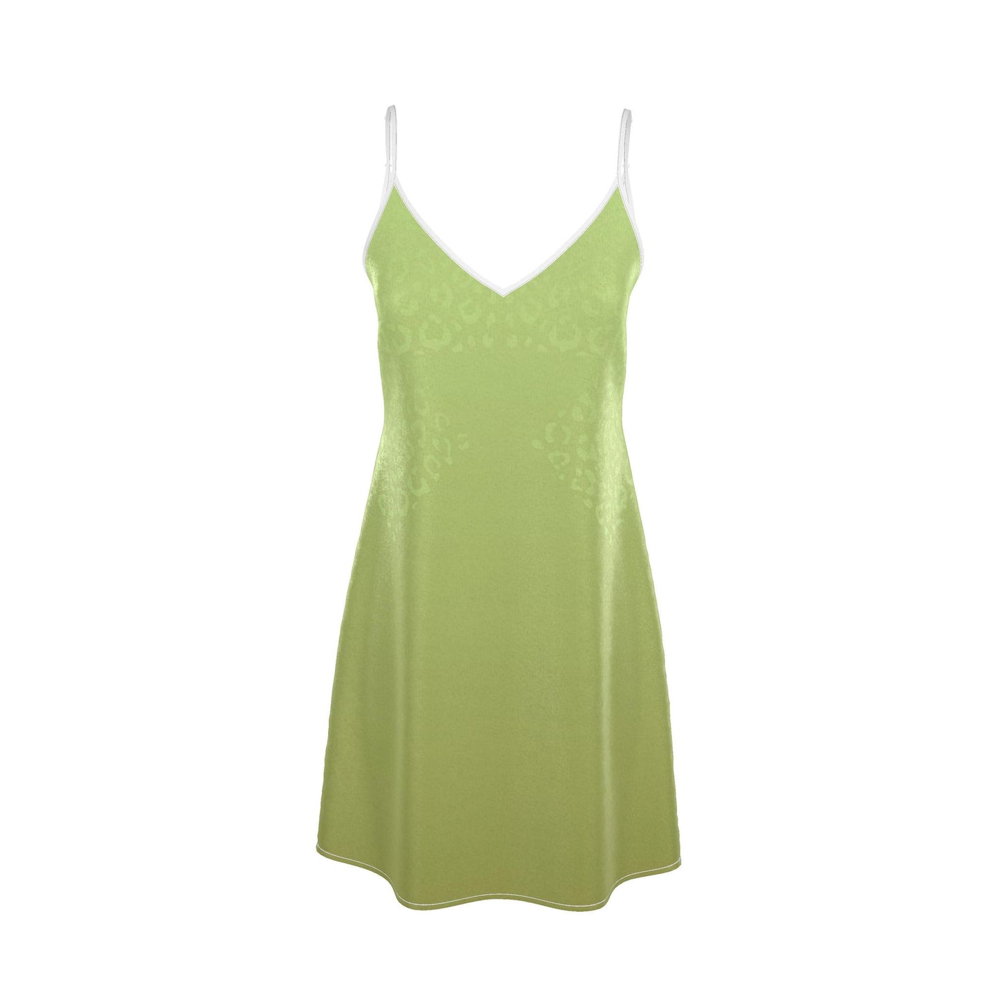 Pistachio Leopard Midi Slip Dress 100% silk