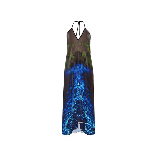 Dream Beach” Silk Halter Dress - 100% Silk