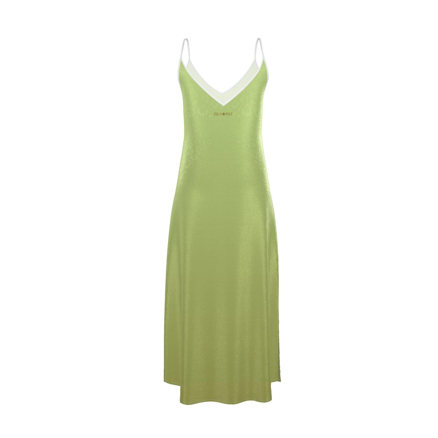 Pistachio Leopard Maxi Slip Dress 100% silk