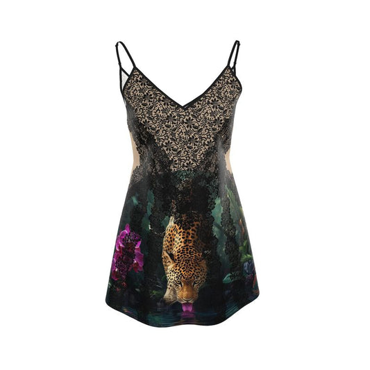 Mystic Jungle Mini Silk Slip Dress