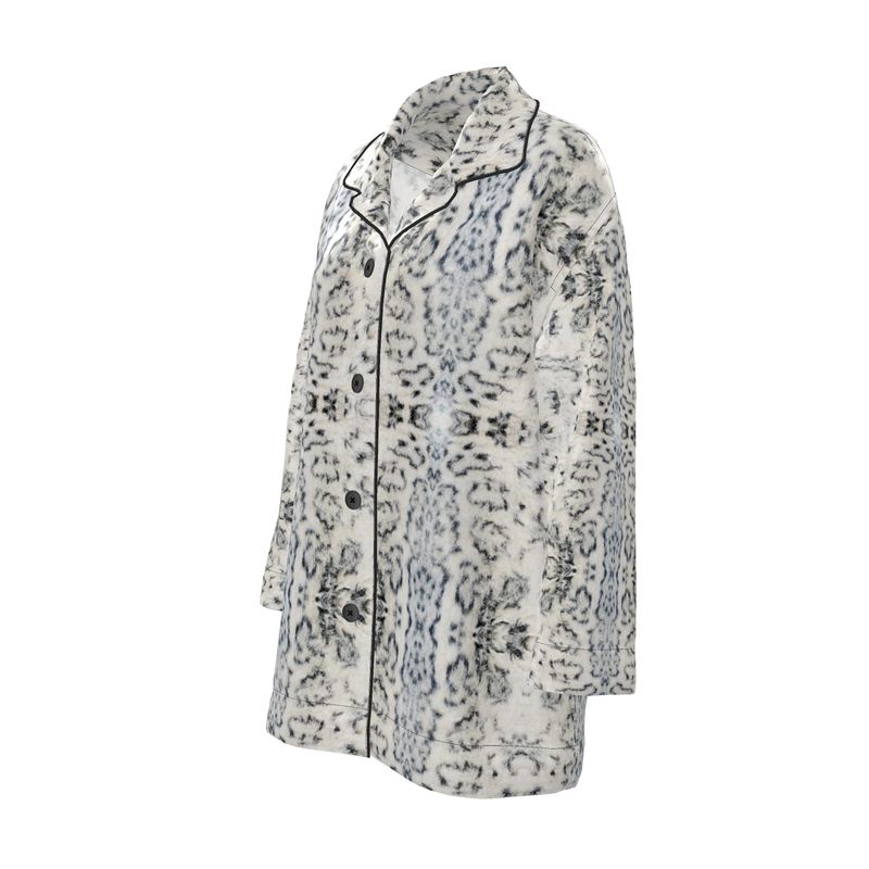 Silk Pyjama Shirt - Leopard Mist