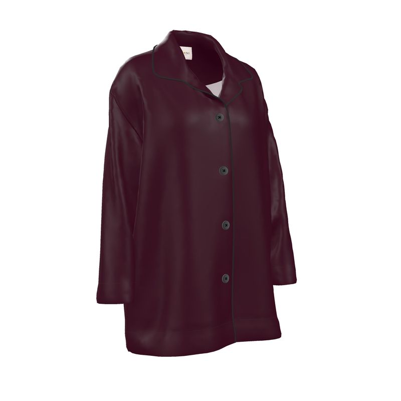 Silk Pyjama Shirt - Delicious Plum