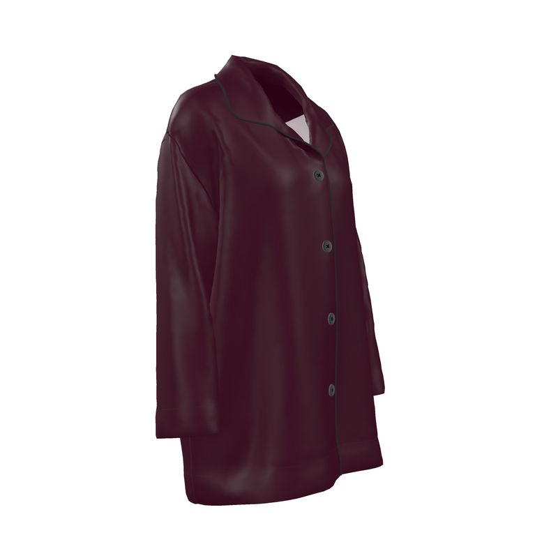 Silk Pyjama Shirt - Delicious Plum