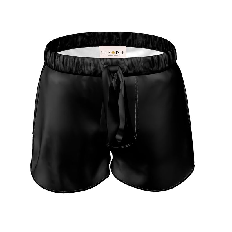 Silk Pyjama Shorts - Black Mirage