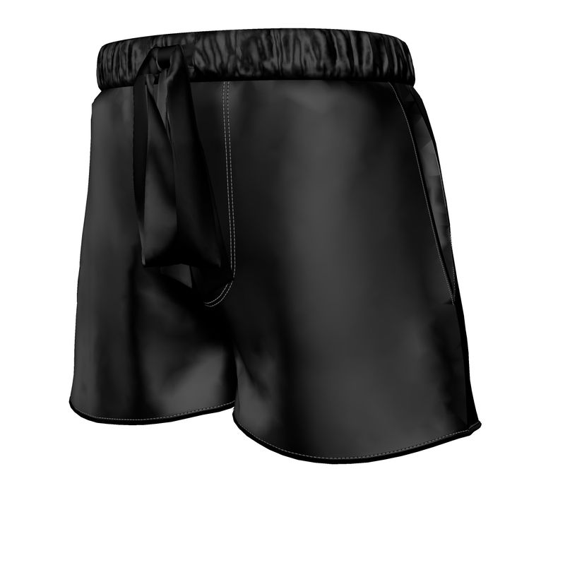 Silk Pyjama Shorts - Black Mirage