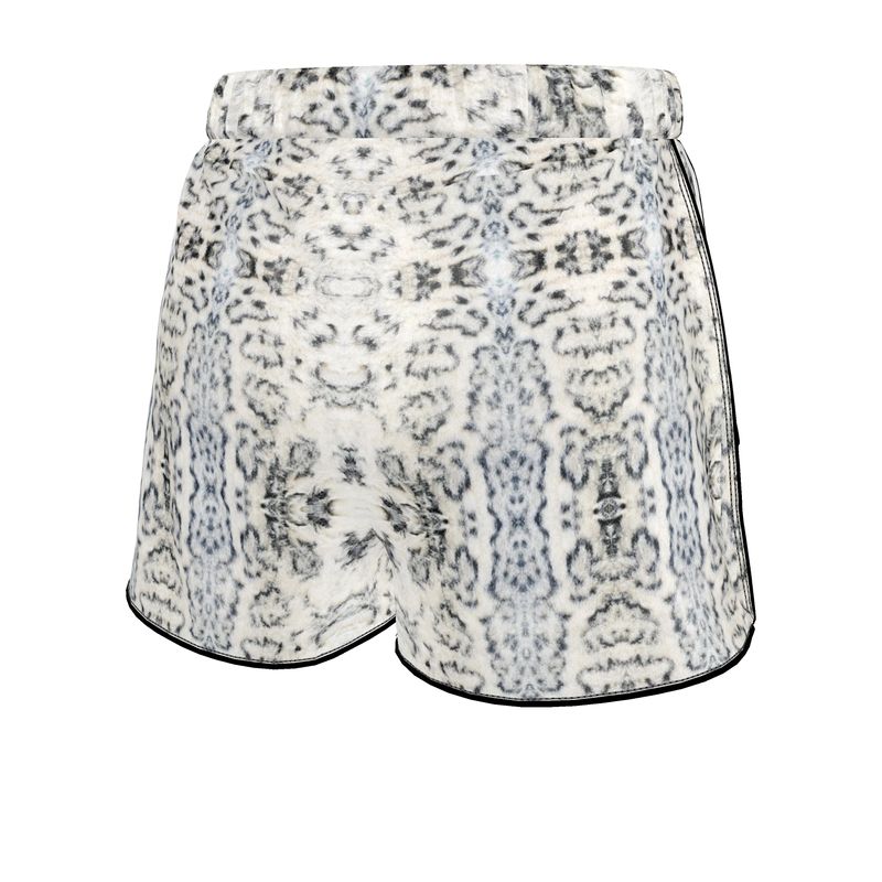 Silk Pyjama Shorts - White Leopard Mist