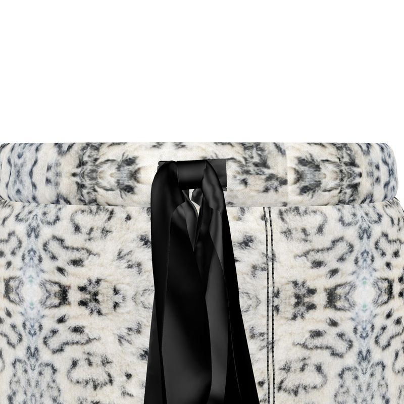 Silk Pyjama Shorts - White Leopard Mist