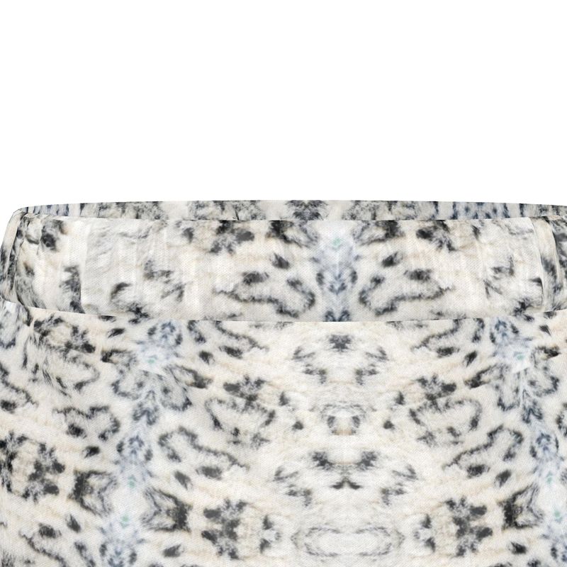 Silk Pyjama Shorts - White Leopard Mist