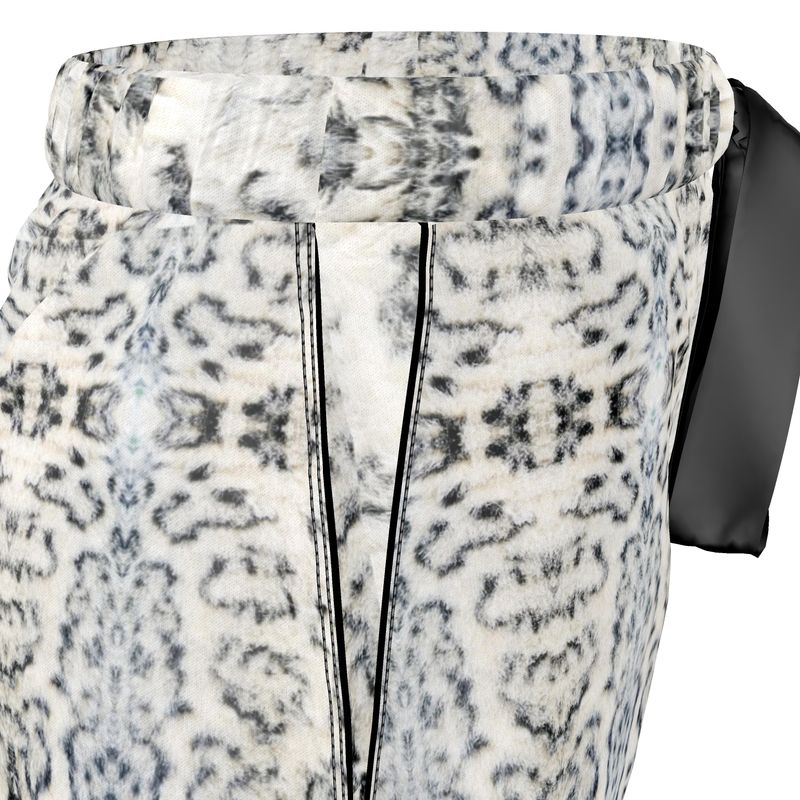 Silk Pyjama Shorts - White Leopard Mist