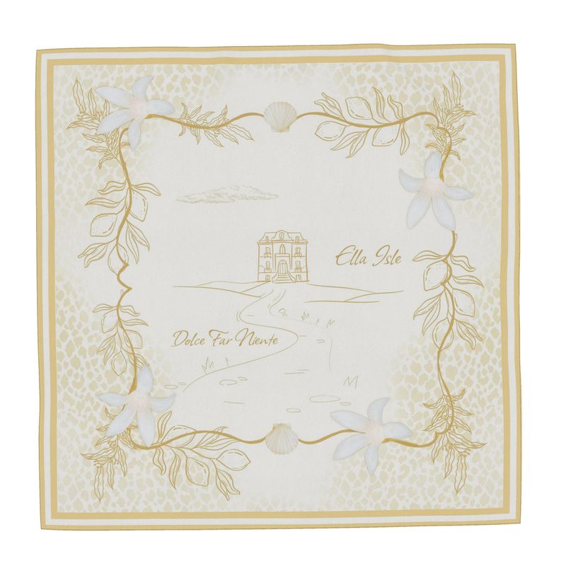 Dolce Far Niente Silk Scarf  90 × 90 cm | 100% Silk Satin