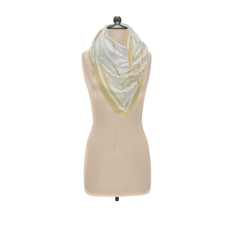 Dolce Far Niente Silk Scarf  90 × 90 cm | 100% Silk Satin