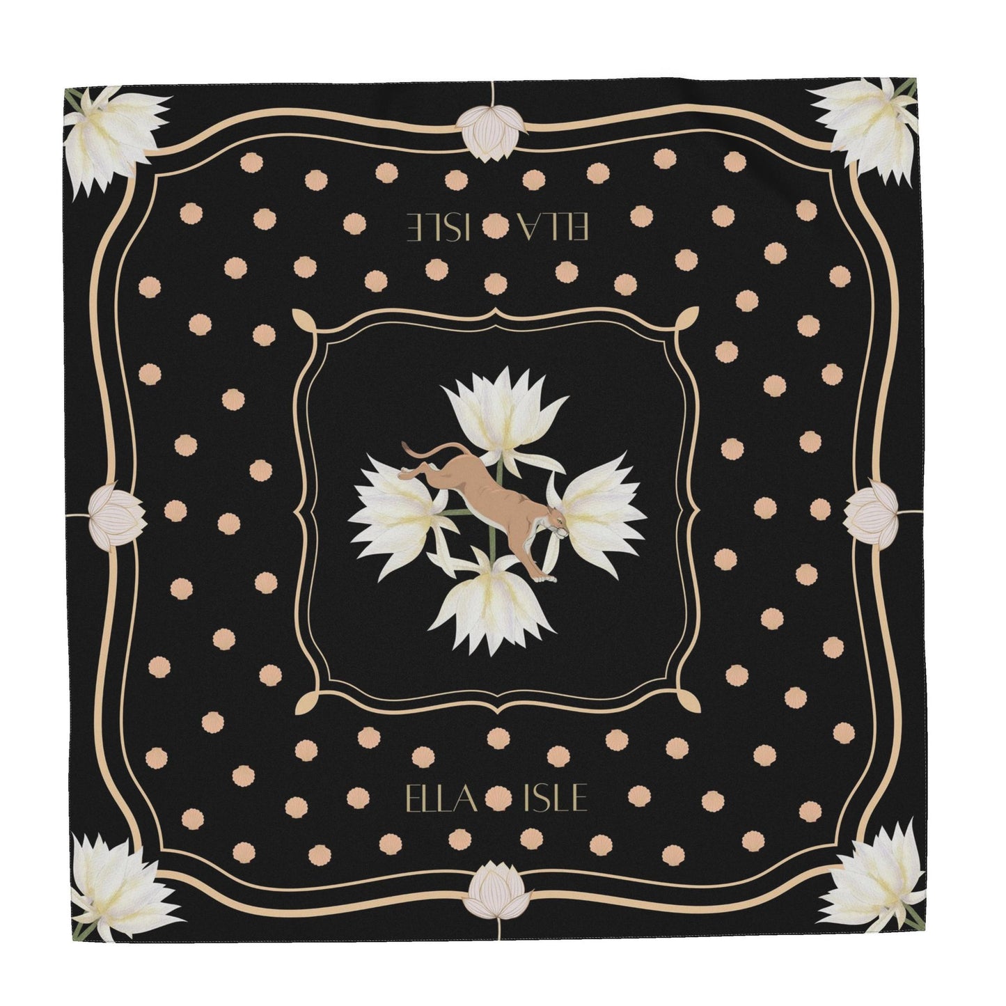 Midnight Lotus Grande Silk Scarf 90x90cm