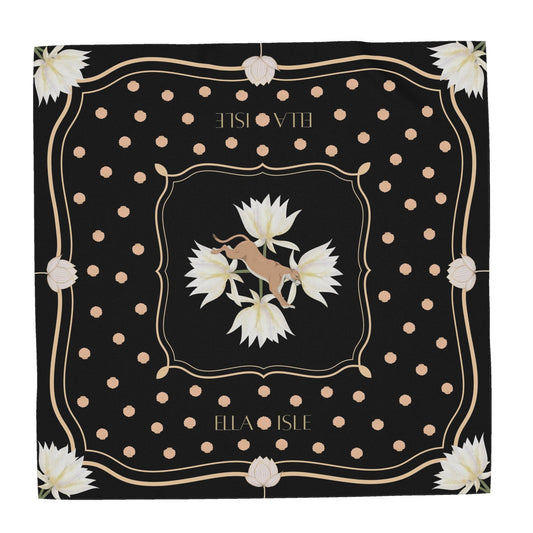 Midnight Lotus Grande Silk Scarf 90x90cm