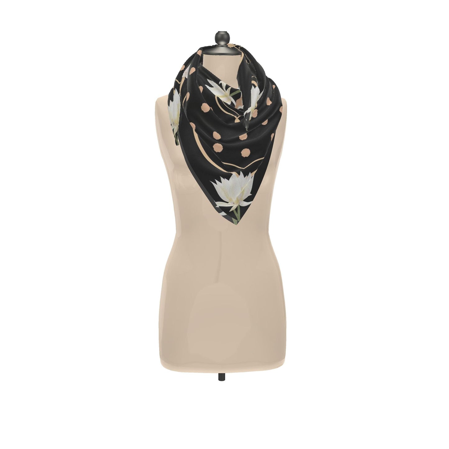 Midnight Lotus Grande Silk Scarf 90x90cm
