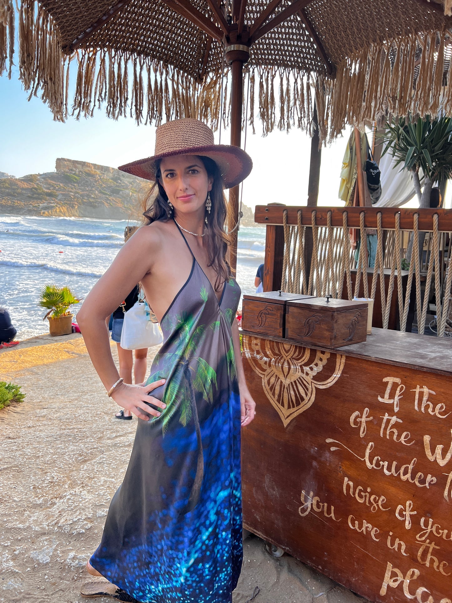 Dream Beach Silk Halter Dress 100% Silk